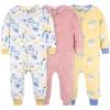 imageGerber Baby Girls Flame Resistant Fleece Footless Pajamas 3PackMulti Floral