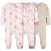 imageGerber Baby Girls Flame Resistant Fleece Footless Pajamas 3PackPink Deer