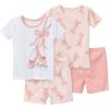 imageGerber Baby Girls Toddler Snug Fit 4Piece Pajama SetBallet Slippers