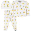 imageGerber Baby Newborn Hospital Pointelle Outfit Shirt Footed Pant and CapWhite Lemons