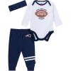 imageGerber NFL Baby Girls 3piece Onesie Bodysuit Pants ampamp Headband SetPatriots