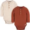 imageGerber Unisex Baby Baby Boys and Baby Girls 2pack BodysuitsRust Oatmeal Heather