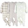 imageGerber Unisex Baby Flame Resistant Fleece Footed Pajamas 3PackMoons