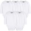 imageGerber Unisex Baby Long Sleeve Solid Onesies Multipack Interlock 180 GsmWhite