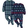 imageGerber Unisex Baby Toddler Flame Resistant Fleece Footed Holiday Pajamas 2PackMulti Fairisle