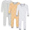 imageGerber UnisexBaby 3Pack Snug Fit Footless OnePiece Cotton PajamasSafari