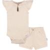 imageGerber babygirls Bodysuit and Shorts SetLight Oatmeal Heather