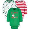 imageGerber unisexbaby 3pack Holiday Longsleeve OnesiesHappy Jolly