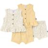 imageModern Moments by Gerber Baby Girls 4pack Peplum Top ampamp Short SetIvory Lemon Vines