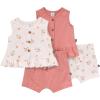 imageModern Moments by Gerber Baby Girls 4pack Peplum Top ampamp Short SetLight Rose Flower Bunches