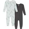 imageModern Moments by Gerber Unisex Baby Viscose 2Pack Footless Tight Fitting PajamasLight Sky Spaceship