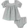 imageModern Moments by Gerber babygirls 2piece Puffed Sleeve Dress ampamp Diaper Cover SetMedium Teal Ditsy