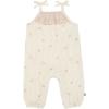 imageModern Moments by Gerber babygirls Self Eyelet Ruffle Long Leg RomperBeige Cherry Stripe
