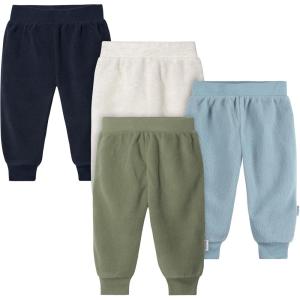 imageGerber Baby Boys 4Pack Microfleece PantsLight Oatmeal Heather
