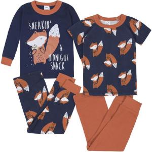 imageGerber Baby Boys 4Piece Pajama SetCloseoutFox Grey