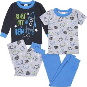 imageGerber Baby Boys 4Piece Pajama SetCloseoutSpace Blue