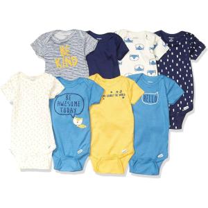 imageGerber Baby Boys 8Pack Short Sleeve Onesies BodysuitsBlue Fox