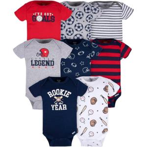 imageGerber Baby Boys 8Pack Short Sleeve Onesies BodysuitsSports Blue