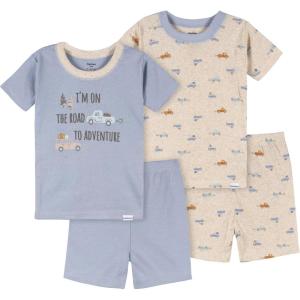imageGerber Baby Boys Toddler Snug Fit 4Piece Pajama Short SetCars