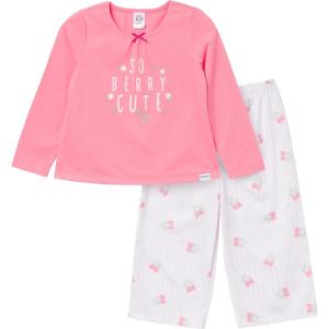 imageGerber Baby Girls 2Piece Pajama Set Top ampamp Fleece BottomBerry