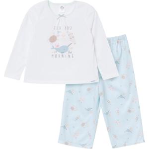 imageGerber Baby Girls 2Piece Pajama Set Top ampamp Fleece BottomSea