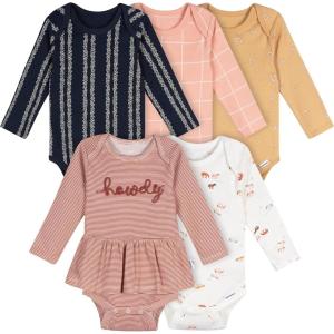 imageGerber Baby Girls 6Pack LongSleeve Onesies BodysuitsHorses
