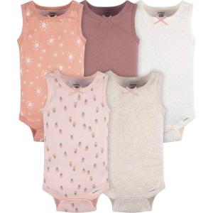 imageGerber Baby Girls MultiPack Sleeveless Onesies BodysuitFlowers
