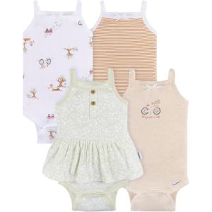 imageGerber Baby Girls MultiPack Sleeveless Onesies BodysuitGreen Foral