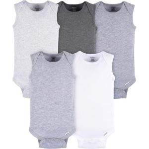 imageGerber Baby Girls MultiPack Sleeveless Onesies BodysuitGrey Heather