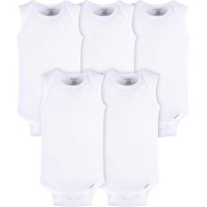 imageGerber Baby Girls MultiPack Sleeveless Onesies BodysuitWhite