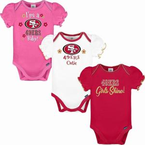 imageGerber Baby Girls NFL Team 3 Pack Short Sleeve Onesie BodysuitTeam Color