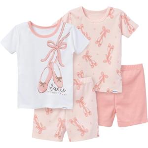imageGerber Baby Girls Toddler Snug Fit 4Piece Pajama SetBallet Slippers