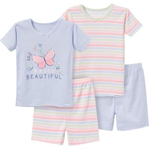 imageGerber Baby Girls Toddler Snug Fit 4Piece Pajama SetStripe