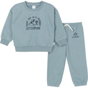 imageGerber Baby ampamp Toddler Boys 2Piece Fleece Sweatshirt and Jogger SetMedium Blue