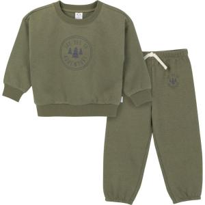 imageGerber Baby ampamp Toddler Boys 2Piece Fleece Sweatshirt and Jogger SetOlive