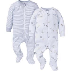 imageGerber Girls Baby Unisex 2Pack 2Way Zip Textured Sleep N PlayDog Park