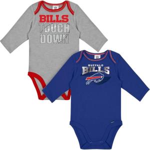 imageGerber NFL Unisex Baby Nfl Team 2 Pack Long Sleeve Onesie BodysuitBills
