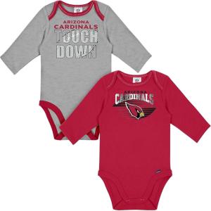 imageGerber NFL Unisex Baby Nfl Team 2 Pack Long Sleeve Onesie BodysuitCardinals