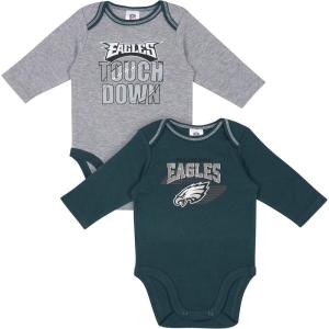 imageGerber NFL Unisex Baby Nfl Team 2 Pack Long Sleeve Onesie BodysuitEagles
