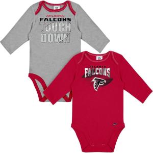 imageGerber NFL Unisex Baby Nfl Team 2 Pack Long Sleeve Onesie BodysuitFalcons