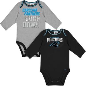 imageGerber NFL Unisex Baby Nfl Team 2 Pack Long Sleeve Onesie BodysuitPanthers