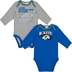 imageGerber NFL Unisex Baby Nfl Team 2 Pack Long Sleeve Onesie BodysuitRams