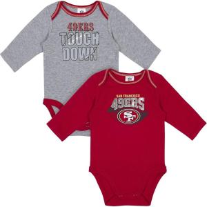 imageGerber NFL Unisex Baby Nfl Team 2 Pack Long Sleeve Onesie BodysuitTeam Color