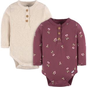 imageGerber Unisex Baby Baby Boys and Baby Girls 2pack BodysuitsBerries
