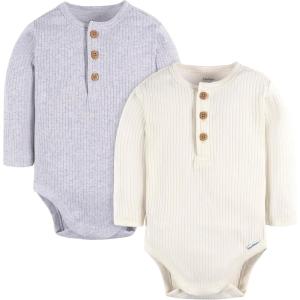 imageGerber Unisex Baby Baby Boys and Baby Girls 2pack BodysuitsIvory  Grey Heather