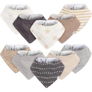 imageGerber Unisex Baby Bandana BibsMulti Grey