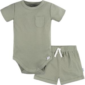 imageGerber Unisex Baby Bodysuit and Short SetOlive