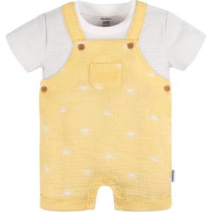 imageGerber Unisex Baby Gauze Overall Romper and TShirt SetYellow Sunrise