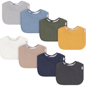 imageGerber Unisex Baby Muslin 8 Pack Drooling BibsMulti Boy