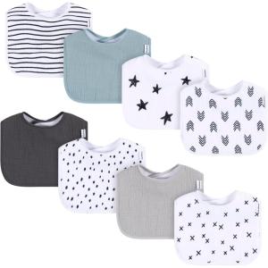 imageGerber Unisex Baby Muslin 8 Pack Drooling BibsMulti Neutral 2